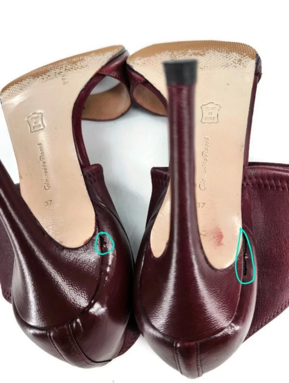 Gianvito Rossi Milano Burgundy Leather Ankle Cuff Open-Toe High Heel Sandals